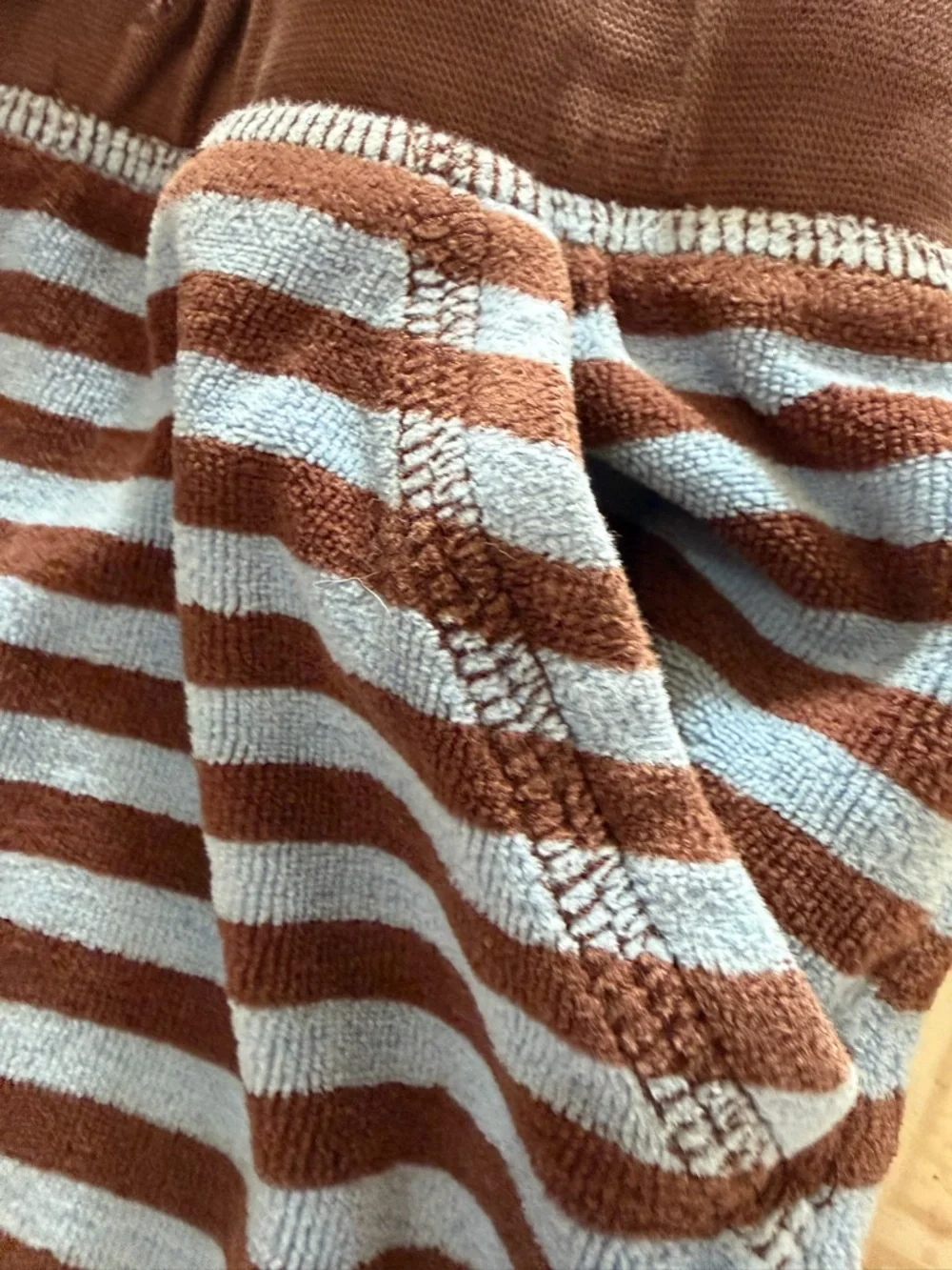 Boden Blue and Brown Striped Terry Velour Pants 4T
